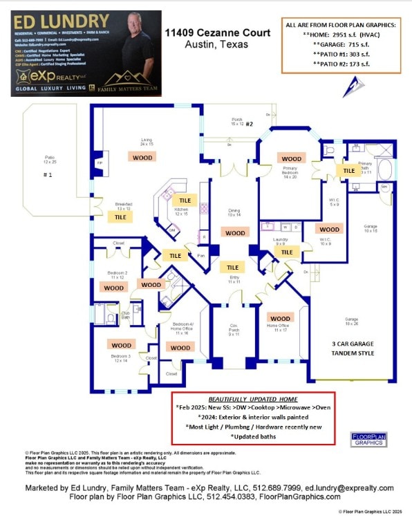 11409 Cezanne Ct, Austin, TX 78726 - floor plan / room layout