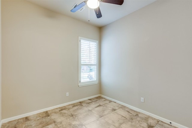 empty room featuring ceiling fan