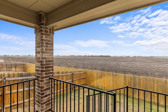 balcony with a rural view