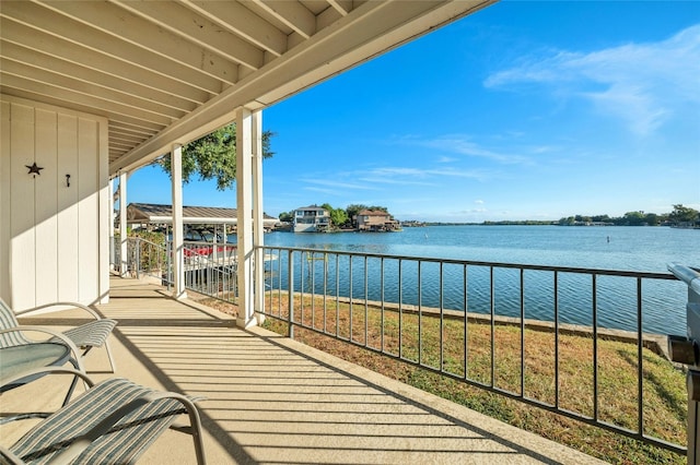balcony with a water view
