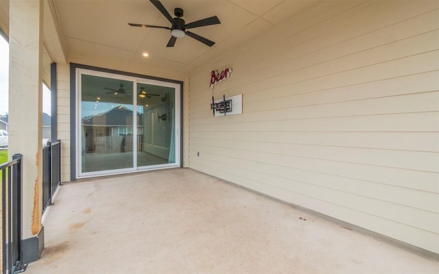 view of patio / terrace with ceiling fan