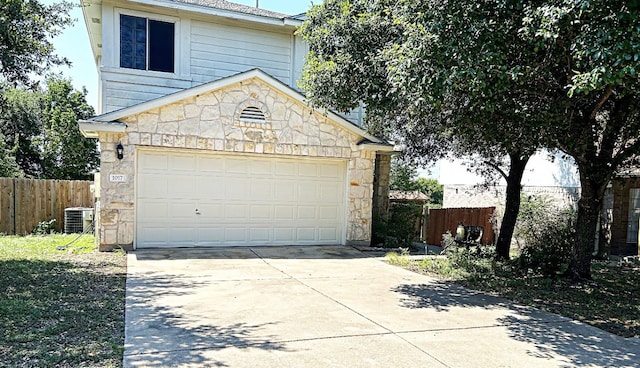 garage featuring central air condition unit