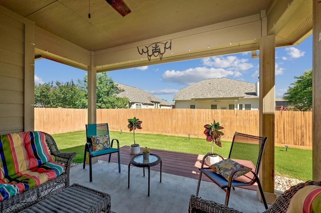 1017 Matheson Dr, Leander, TX 78641 - view of patio / terrace with a ceiling fan