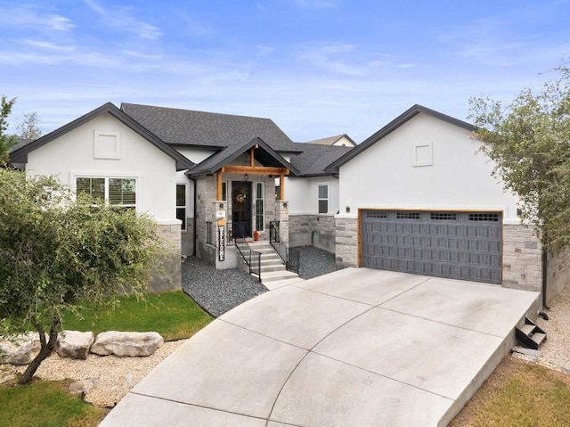 view of front facade with a garage