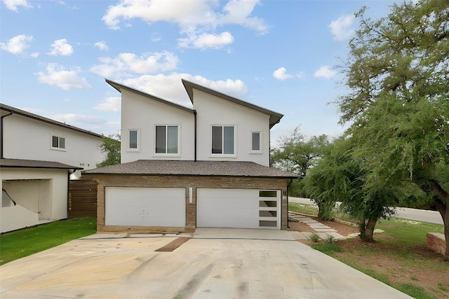 contemporary house featuring a garage