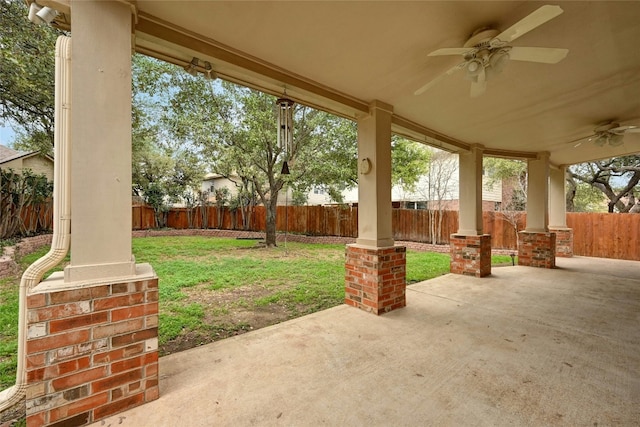 10104 Hibiscus Cv, Austin, TX 78739 - view of patio / terrace featuring a ceiling fan