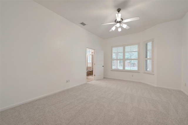 10104 Hibiscus Cv, Austin, TX 78739 - spare room featuring baseboards, light colored carpet, and ceiling fan