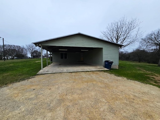 view of home's exterior with a lawn