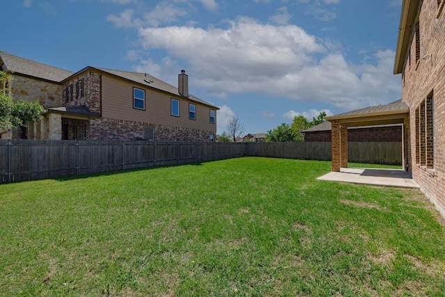 view of yard featuring a patio area