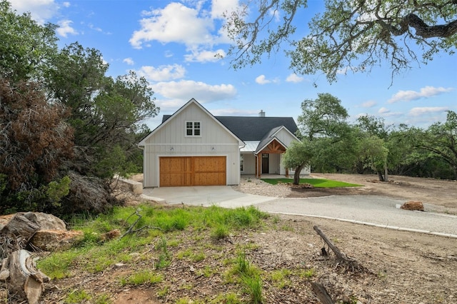 view of modern inspired farmhouse