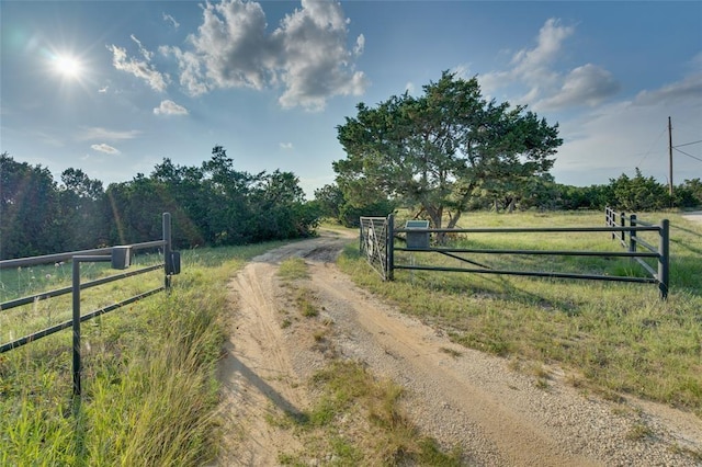 view of road featuring a rural view