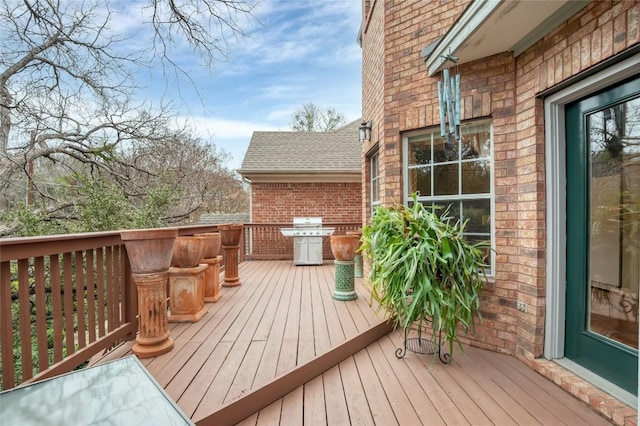 2716 Hillview Green Ln, Austin, TX 78703 - wooden terrace with area for grilling
