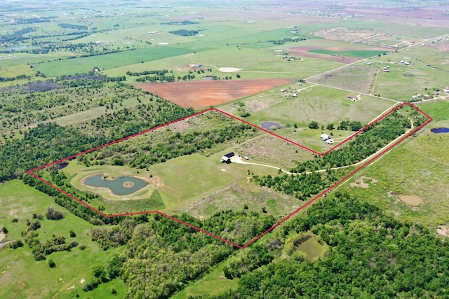 drone / aerial view with a rural view