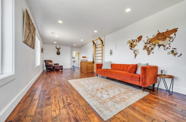 living room featuring hardwood / wood-style flooring