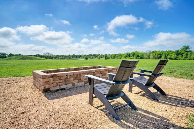 view of property's community featuring a yard and a rural view