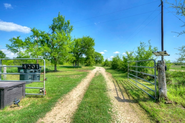 view of road featuring a rural view