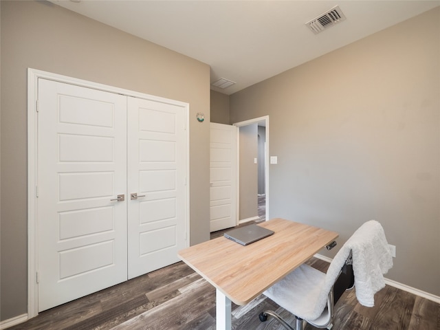 office featuring dark hardwood / wood-style floors