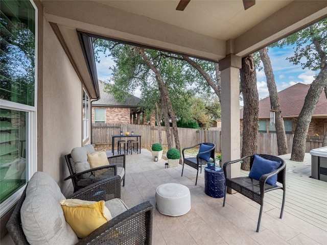 view of patio / terrace featuring an outdoor living space