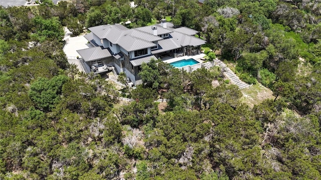 702 Crystal Mountain Dr, Austin, TX 78733 - view from above of property featuring a pool