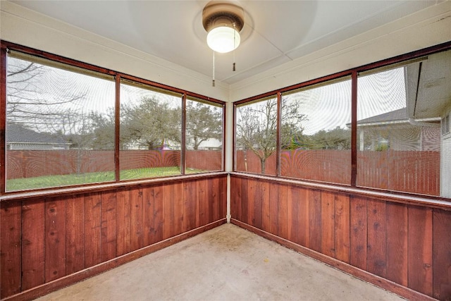 view of unfurnished sunroom