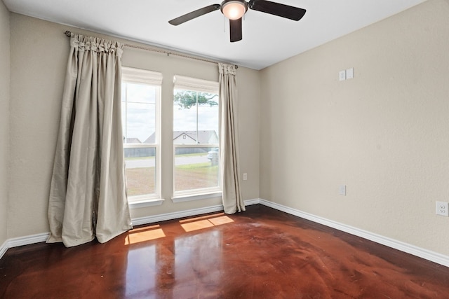 unfurnished room featuring ceiling fan