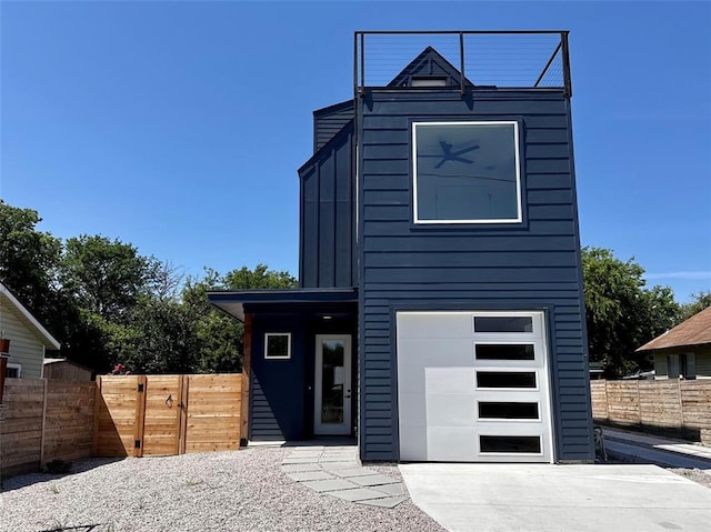 contemporary house with a garage