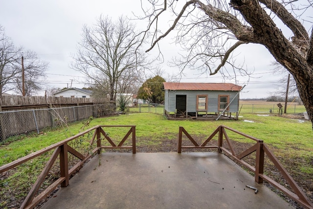 view of patio featuring an outdoor structure