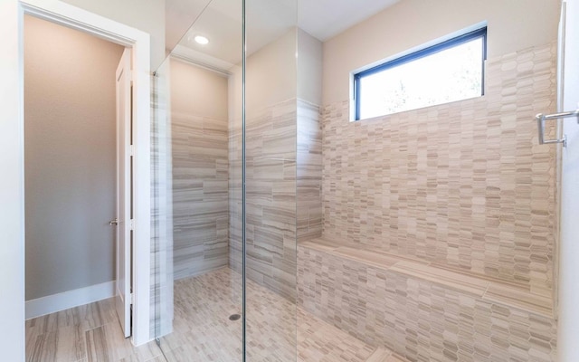 1002 Barrie Dr, Austin, TX 78734 - full bathroom featuring a shower stall and recessed lighting