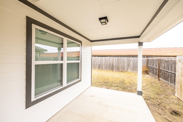 view of patio with a fenced backyard