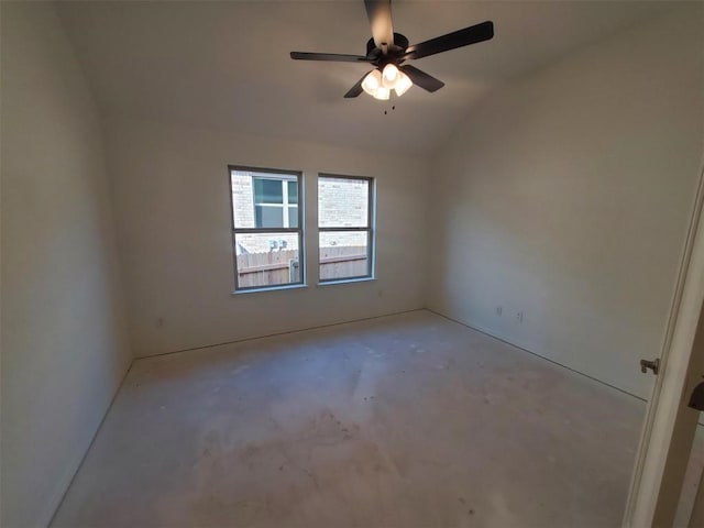 1505 Cole Estates Dr, Georgetown, TX 78628 - unfurnished room featuring lofted ceiling and ceiling fan
