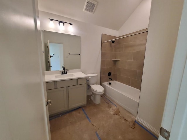 1505 Cole Estates Dr, Georgetown, TX 78628 - full bathroom with vanity, shower / bathtub combination, and vaulted ceiling