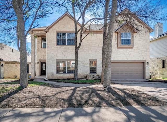 view of front of house with a garage