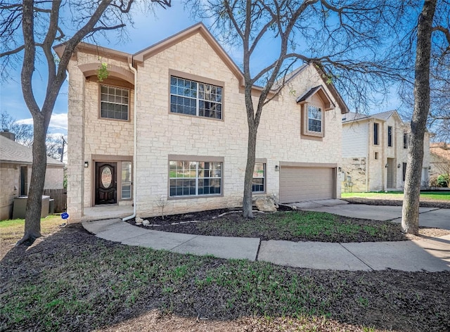 view of front of house with a garage