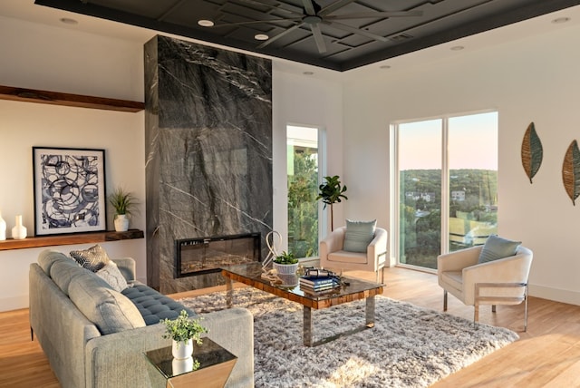 14413 Cochise Trl, Austin, TX 78734 - living area with a fireplace and wood finished floors