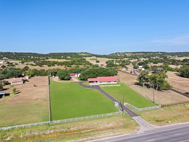 aerial view with a rural view