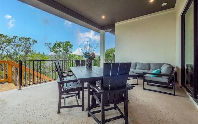 view of patio with an outdoor living space