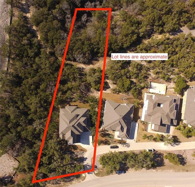 5408 Destination Way, Jonestown, TX 78645 - aerial overview of property's location featuring property parcel outlined