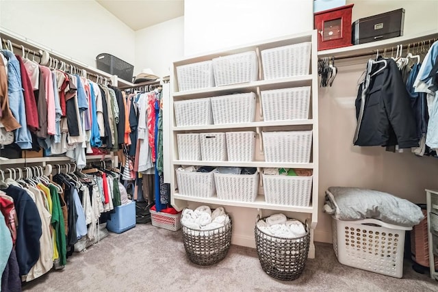 spacious closet with carpet flooring