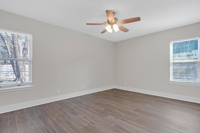 1808 Belford Dr, Austin, TX 78757 - spare room with wood finished floors and a ceiling fan