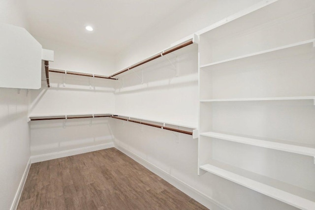 spacious closet with wood finished floors