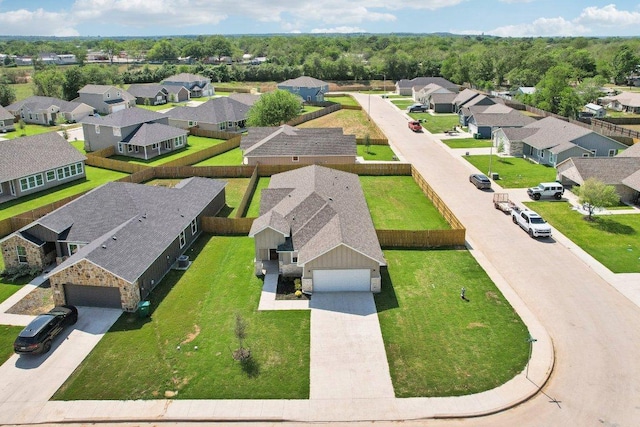 aerial view featuring a residential view