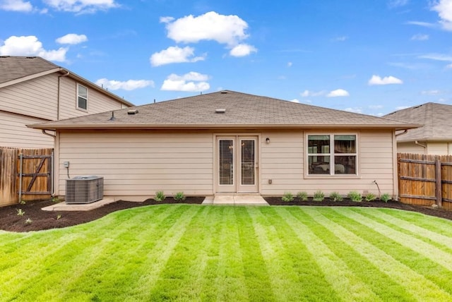 5812 Brampton Ln, Austin, TX 78724 - back of house featuring cooling unit and french doors