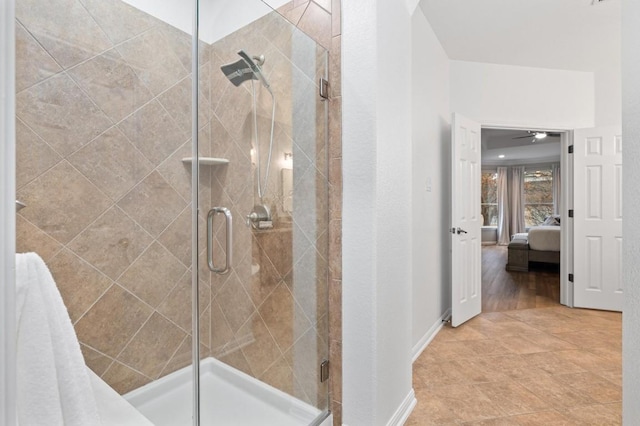 bathroom with an enclosed shower