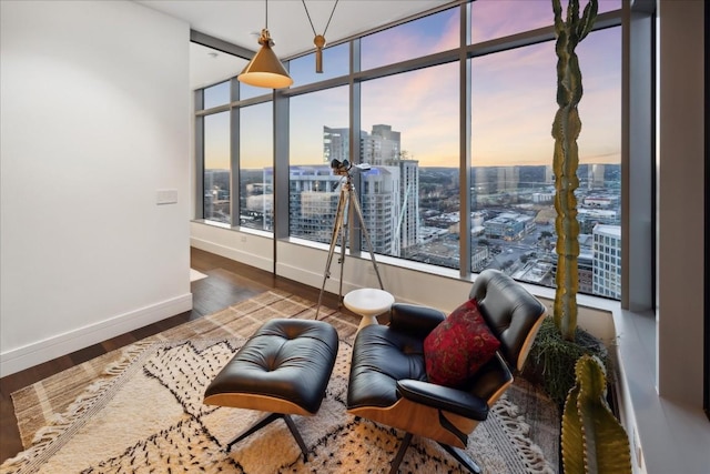 501 W Ave Unit 2904, Austin, TX 78701 - sitting room with a city view and wood finished floors