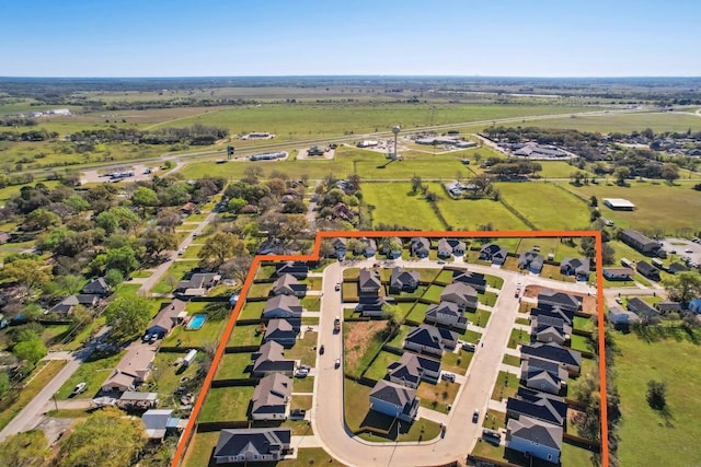 bird's eye view with a residential view