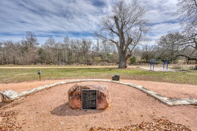 view of yard with a playground