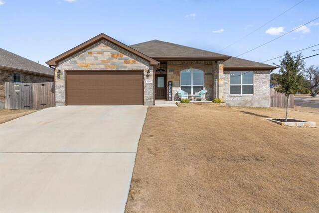 view of front of property featuring a garage