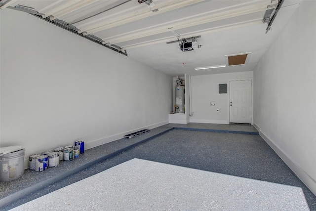 1402 Valleyridge Cir, Austin, TX 78704 - garage with gas water heater, a garage door opener, and electric panel