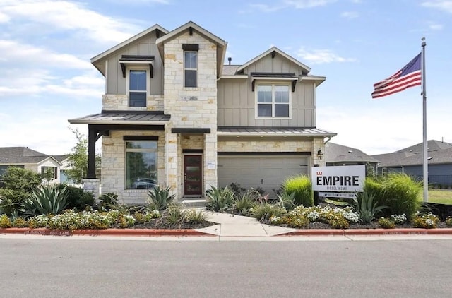 view of front of house with a garage