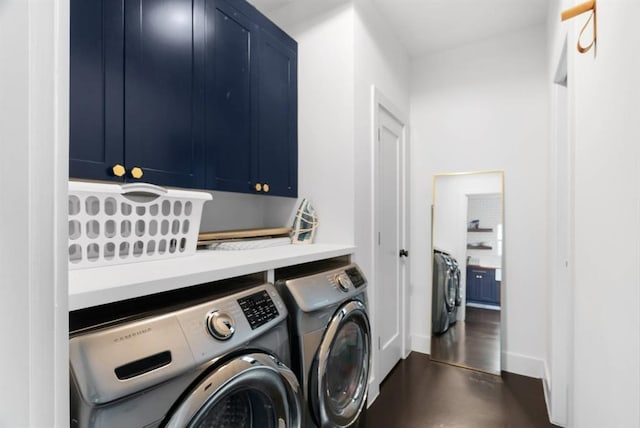 1508 E 11th St, Austin, TX 78702 - laundry area with washing machine and clothes dryer and cabinet space